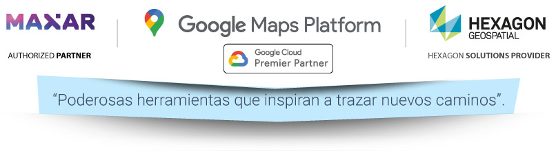 Partners BSI, Hexagon Geospatial, MAXAR - DigitalGlobe , Google Mpas Platform - Google Cloud Premier Partner